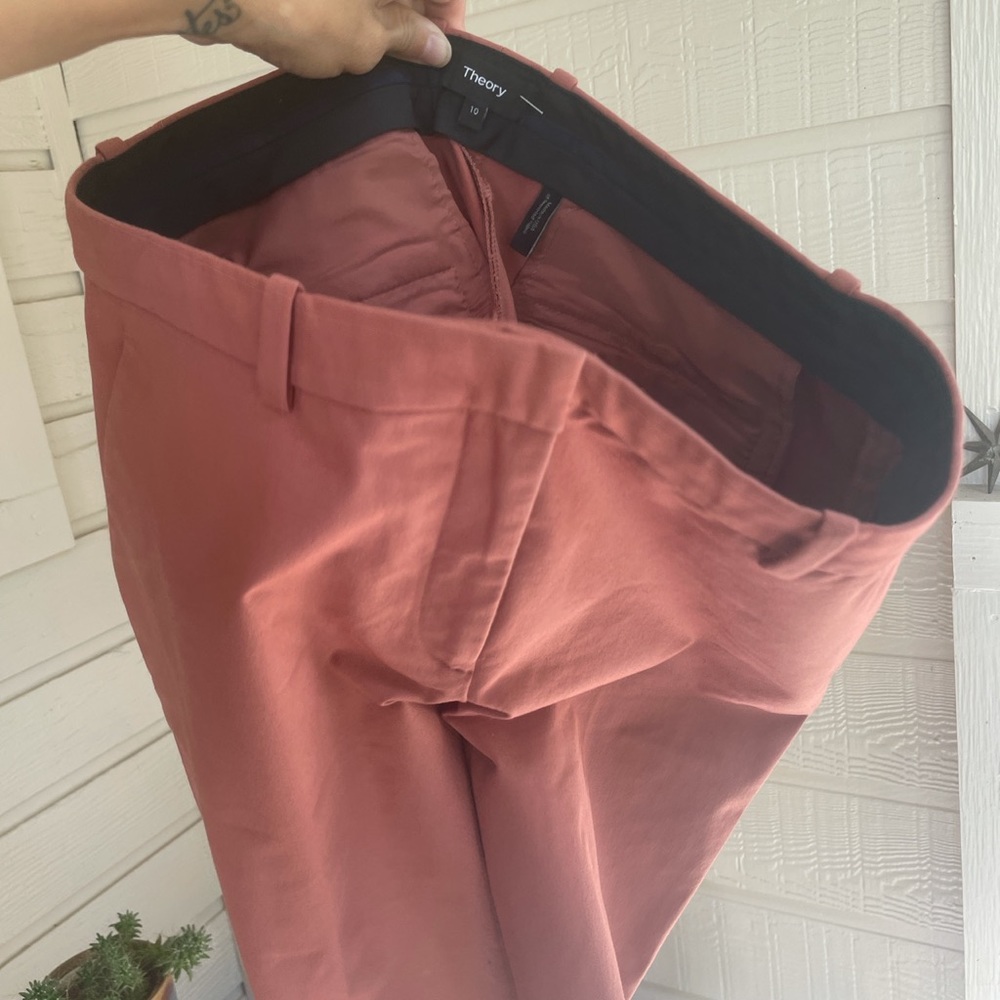 Theory rose colored trousers